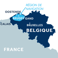 Zone de navigation en Flandre en Belgique